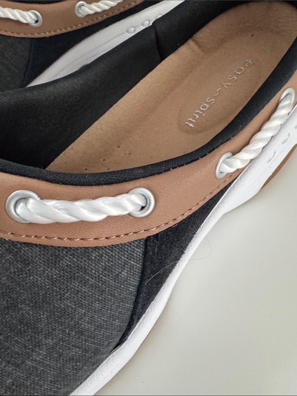 Easy Spirit Gray and Navy Slip-On Mules - Picture 4 of 6